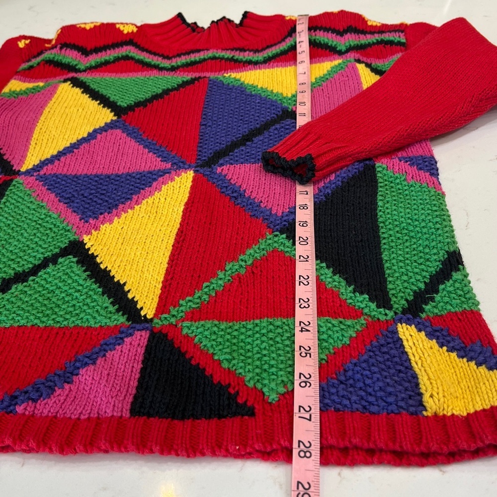 Vintage In Charge Retro Colorblock Geometric Knit Sweater - Picture 7 of 7